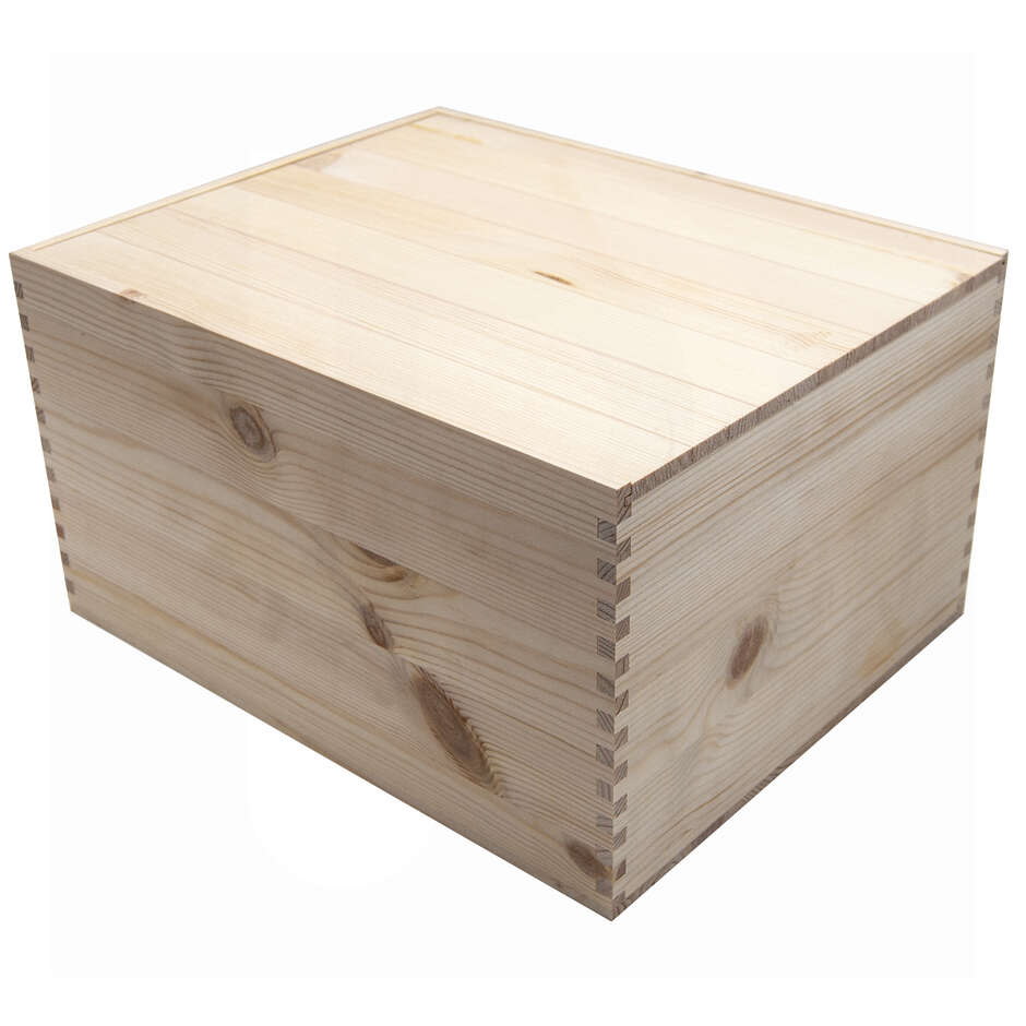 Boîte à bouteilles en bois 6 places (3+3) avec couvercle coulissant (1 pièce)